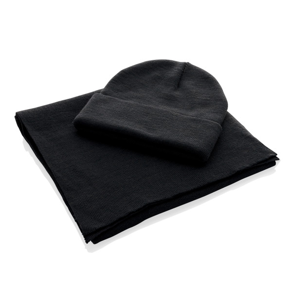 Šála Elles 180x30cm z Polylana® AWARE™ - Černá