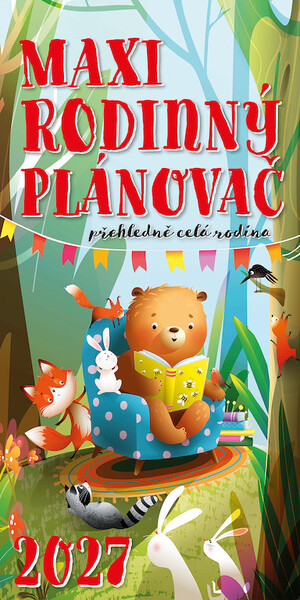 Nástěnný kalendář Maxi rodinný plánovač 31,5 × 63 cm