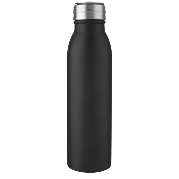Bouteille de sport Harper 700 ml en acier inoxydable avec boucle métallique - Noir