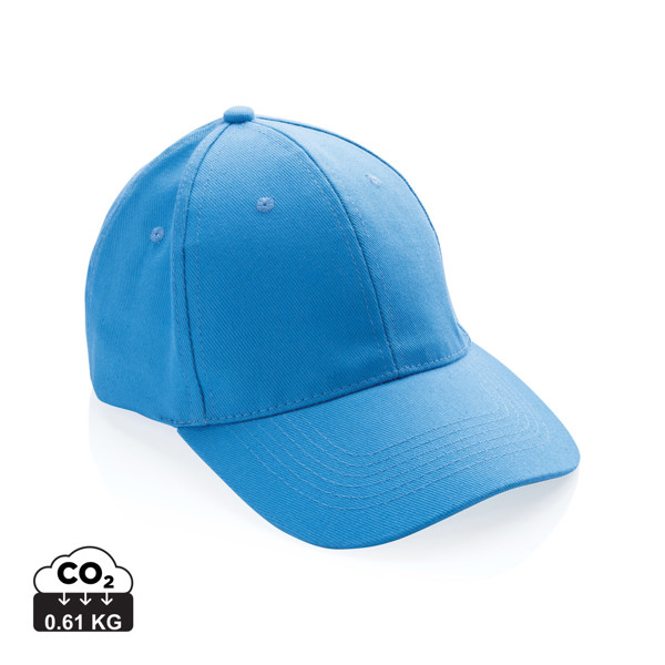 Impact 6 panel 280gr Recycled cotton cap with AWARE™ tracer - Tranquil Blue