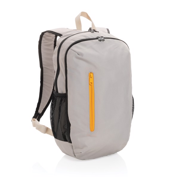 Impact AWARE™ 300D RPET casual backpack - Brown / Orange