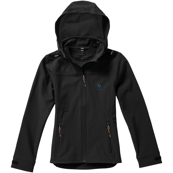 Langley softshell dame jakke - Ensfarvet Sort / S