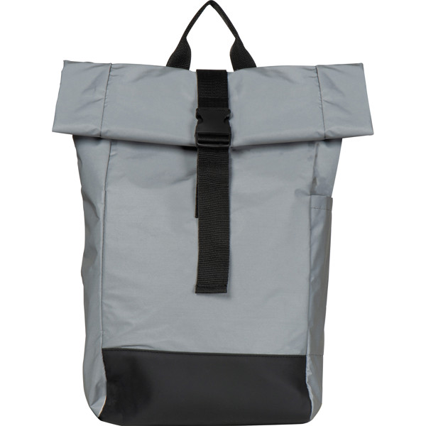 Reflective courier rucksack ANTONI - Silvergrey