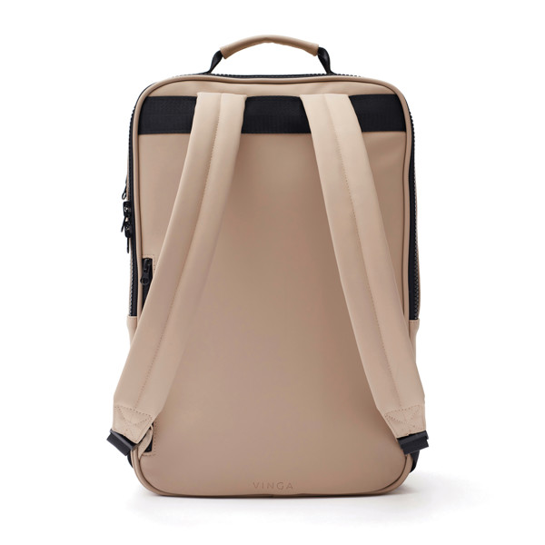 Vinga Baltimore laptop backpack 17 inch, PU - Greige