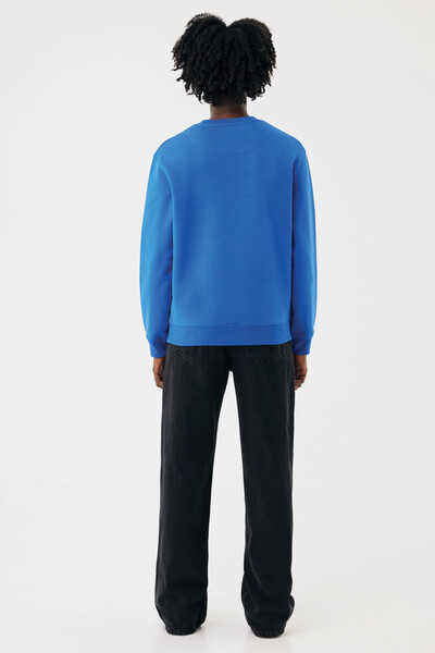 Sweater à col rond en coton recyclé IQONIQ Torla - Bleu Royal / XS