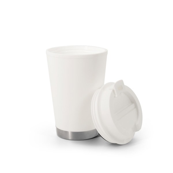 FIGLIOLI. Double-walled, leak-proof PP travel cup - White