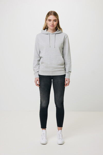 Nebarvená mikina s kapucí IQONIQ Torres z recykl. bavlny - Heather Grey / XXS