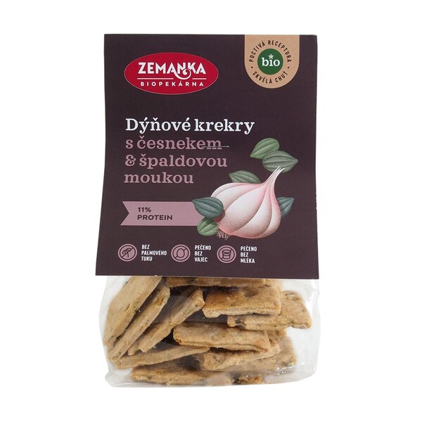 Bio krekry s tekvicovými semiačkami a cesnakom