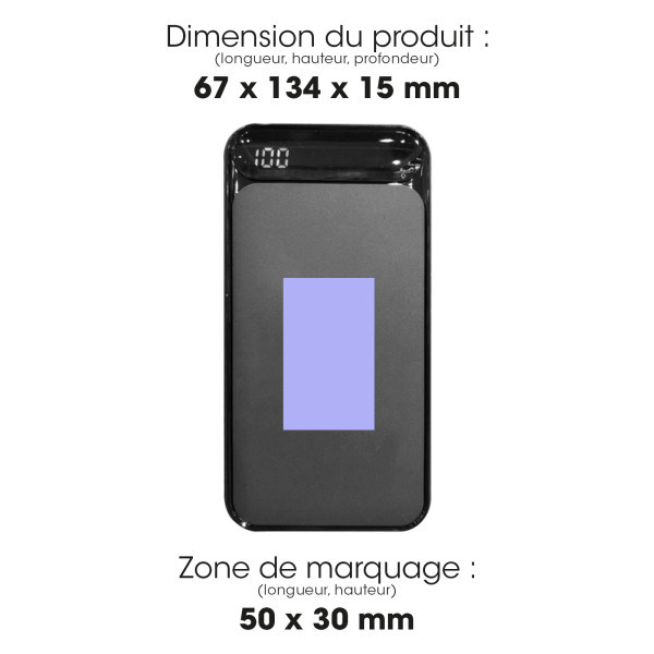 RAITO - BATTERIE DE SECOURS ULTRA SLIM RETRO-ÉCLAIRÉE 10 000 MAH NOIR