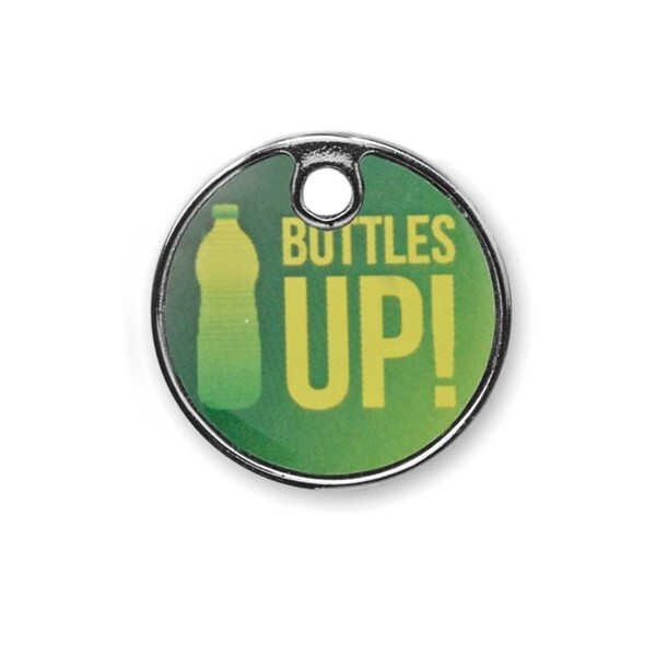 Token key chain with full colour aluminium sheet - €0.50 coin / Tissue paper wrapping