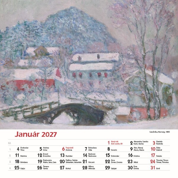 Nástenný Kalendár Claude Monet Štvorec 2027