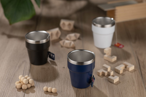 Kubek z recyklingowanej stali nierdzewnej MAKEL 300 ml - Granatowy