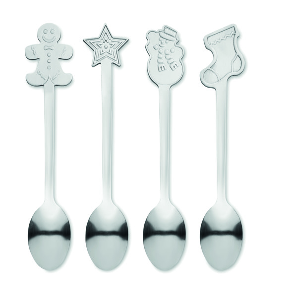 Set of 4 Christmas tea spoon Chip Set