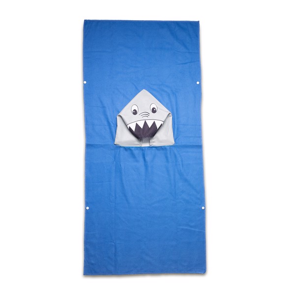 Sharky poncho-towel with a hood