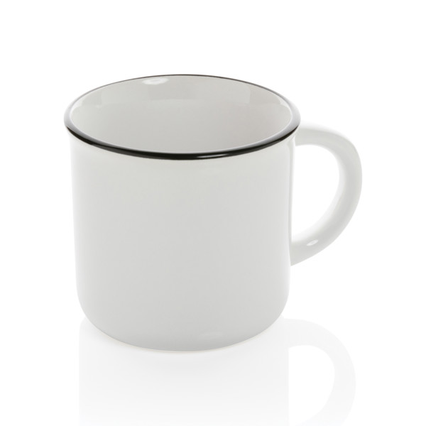 Vintage ceramic mug 280ml - White / White