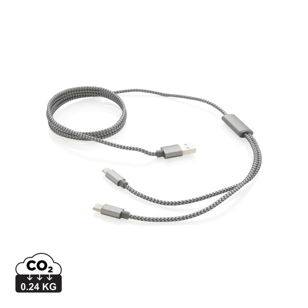 Xd Collection 3-v-1 polnilni kabel, 120 cm, najlon