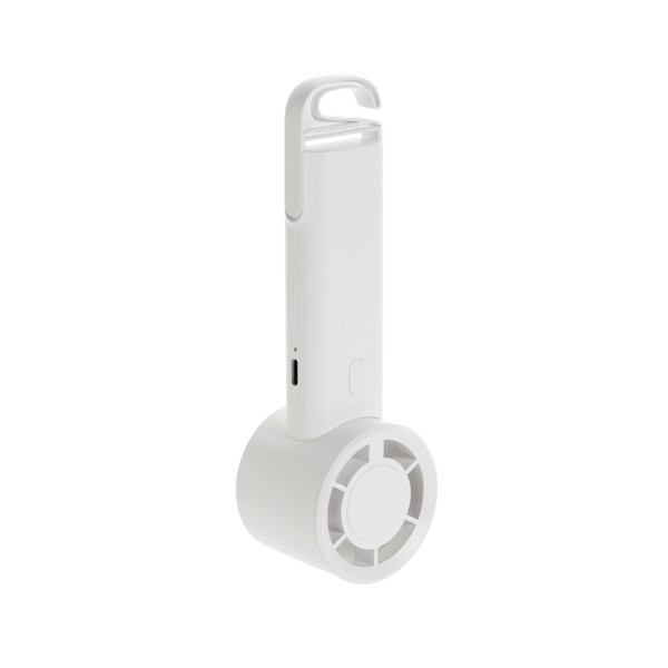 Twist RCS recycled plastic re-chargeable portable fan - White