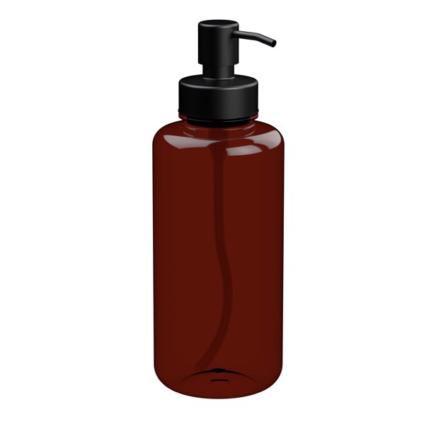 Soap Dispenser "Deluxe" 1.0 L, Coloured - Transparent-Brown / Black