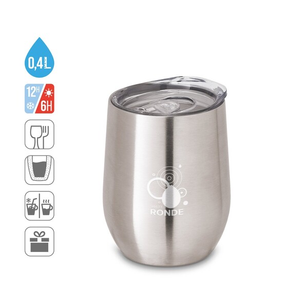 RONDE. Putna šalica 400 ml - Gun Metal