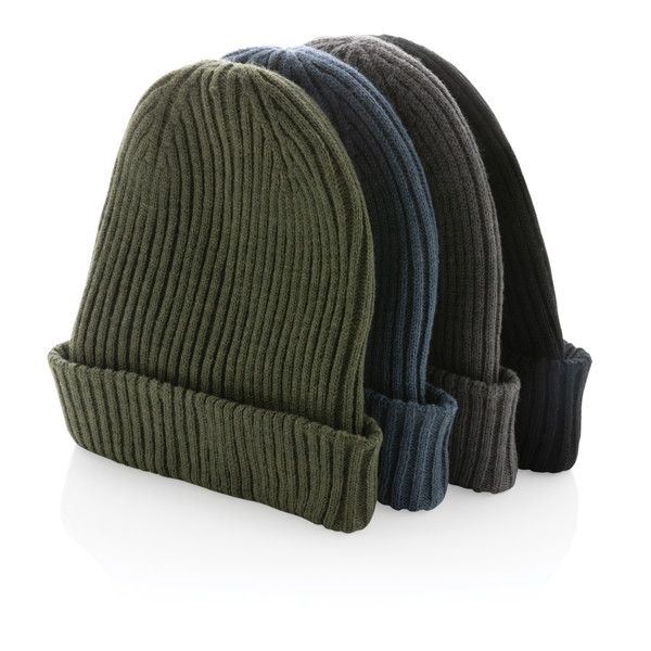 Dvojitě pletená beanie čepice Impact z Polylana® AWARE™ - Antracitová