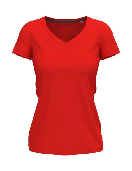 Stretch-T V-Neck For Women - Scarlet Red / L