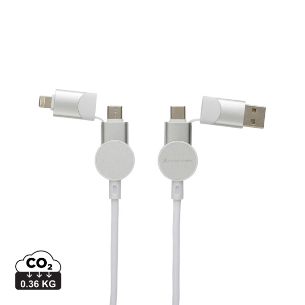 Oakland RCS recycled plastic 6-in-1 fast charging 45W cable - White