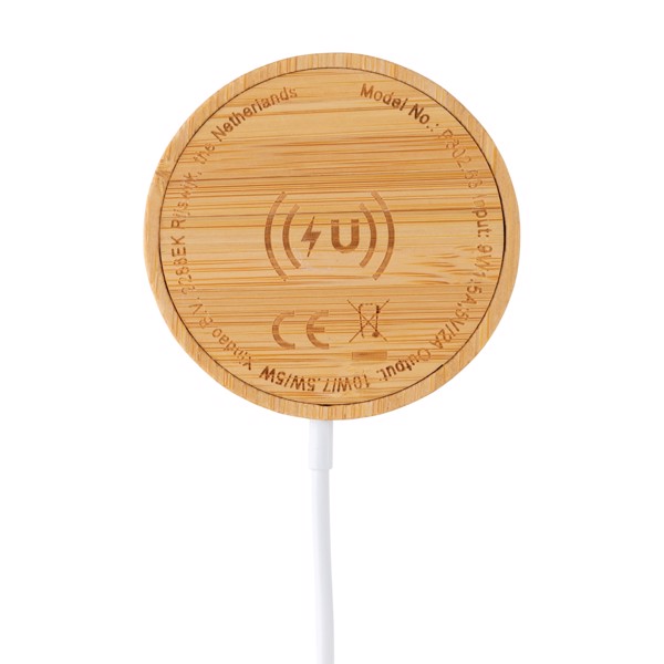 10W bamboo magnetic wireless charger