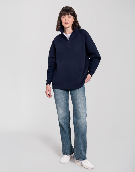 Iconic Premium Zip Neck Sweat - Deep Navy / XL