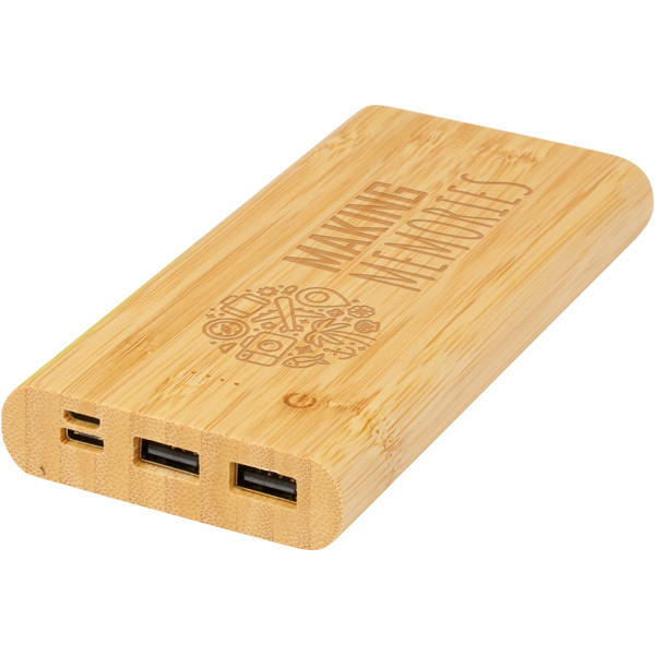 Batterie de secours Tulda de 10,000 mAh en bambou