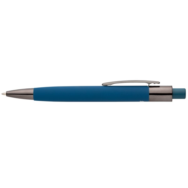 Stylo Malmö en aluminium recyclé avec corps soft-touch - Bleu roi / Laser