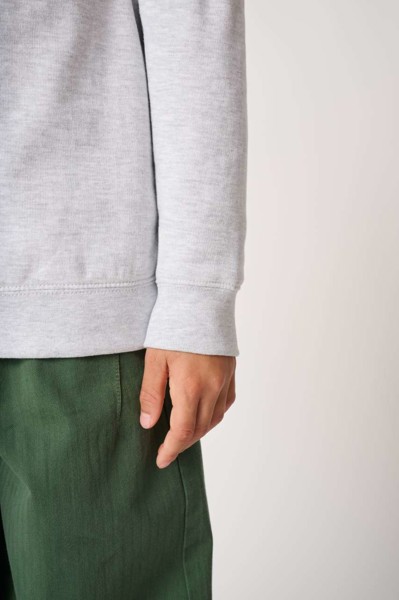 Kids' Basic Round Neck Sweatshirt - Ideal White / 10/12