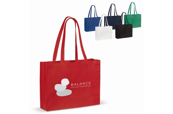 Recycled cotton bag with gusset 140g/m² 49x14x37cm - White