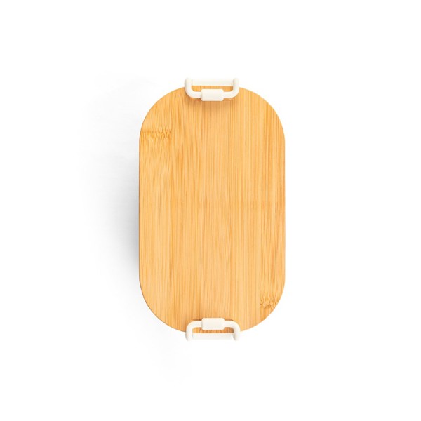 MAHLEB. Vzduchotesná PP krabička s bambusovým vekom - Biela