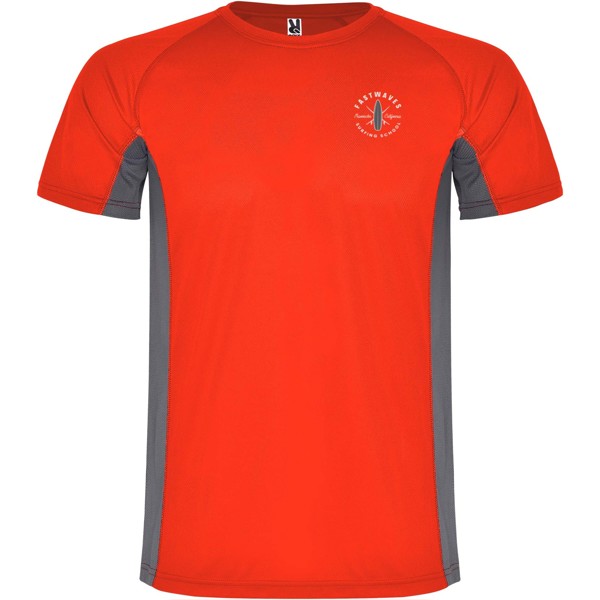 T-shirt sportiva a maniche corte da bambino Shanghai - Rosso / Piombo scuro / 12