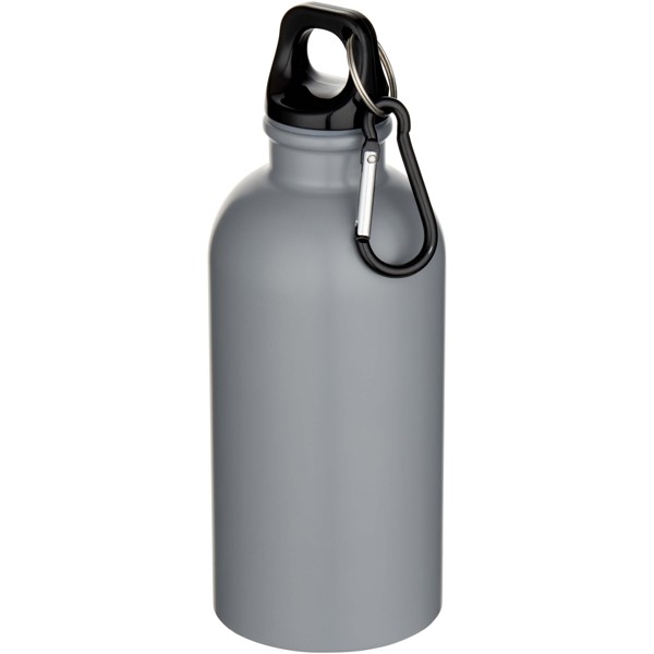 Borraccia da 400 ml in acciaio inossidabile certificato RCS a parete singola con moschettone Oregon - Grigio