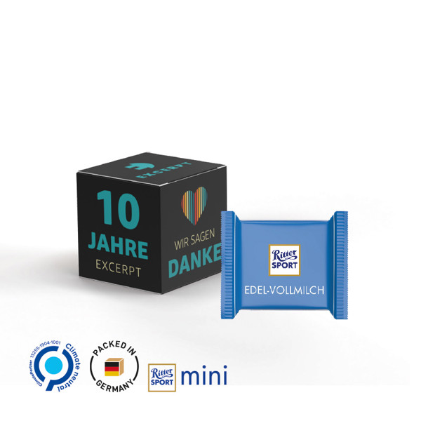 Promotional cube, Ritter SPORT mini fine milk chocolate