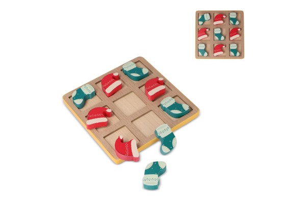 InSideOut  Tic-tac-toe de Noël en bois - Assortiment fluorescent