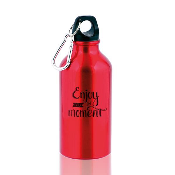 Garrafa Em Alumínio, 400 Ml Com Mosquetão - Branco