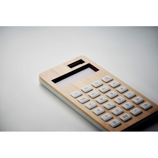Calcubim bamboo calculator, 12 digit, solar power