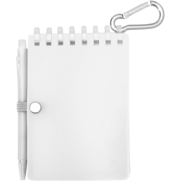 Lig Mini gerecycleerd outdoor notitieboek met zachte kaft en balpen (zwarte inkt) - Transparent