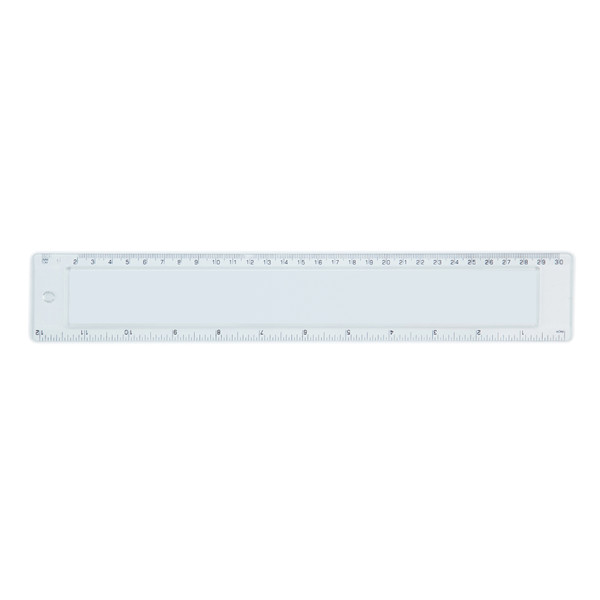 Régua Reg-30 Com Tampa Acrílica E Escala Impressa, 30Cm