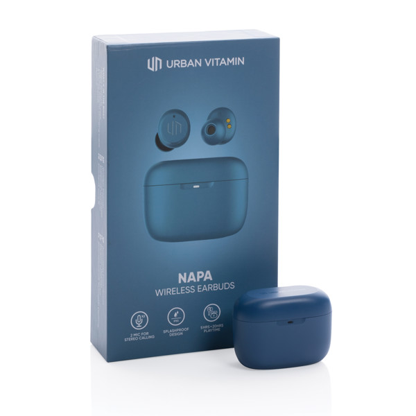 Ušesni čepki Urban Vitamin Napa, 20 ur predvajanja, IPX5 - Modra