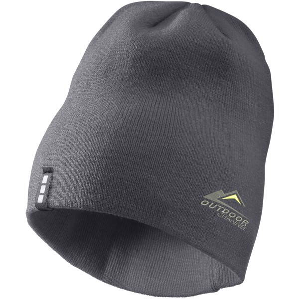Gorro acrílico com etiqueta contrastada "Level" - Cinza tempestade