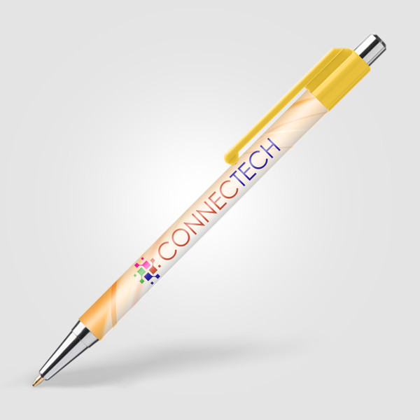 Stylo Astaire chrome avec embout coloré