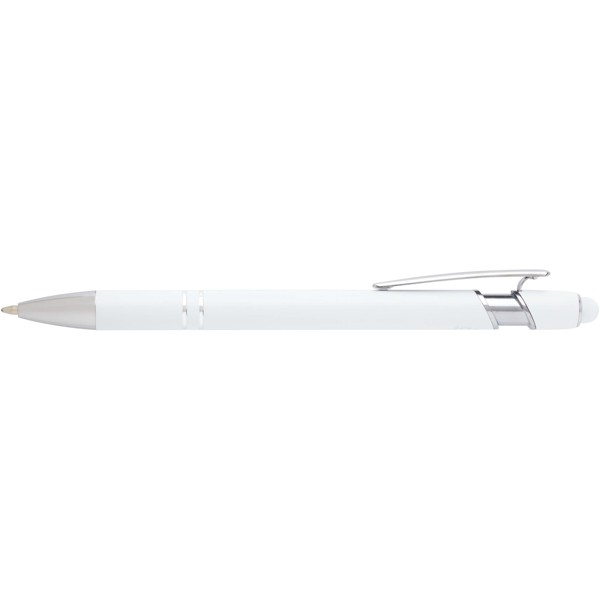 Penna a sfera con finitura argento Kish (inchiostro blu) - Bianco