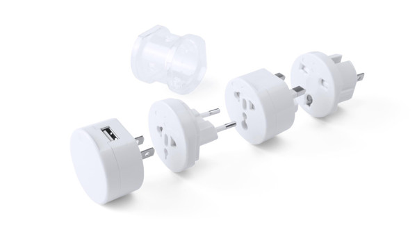 Adaptador Enchufes Tribox - Blanco