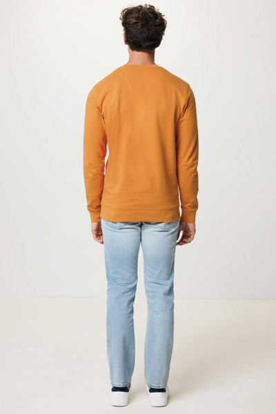 Sweater à col rond en coton recyclé Iqoniq Zion - Sundial Orange / XL