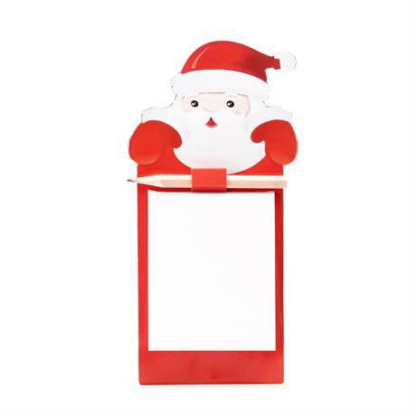 Personalised Christmas magnet with notepad and pencil Santa Claus design