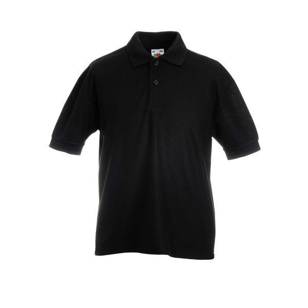 Polo 65/35 Kids 180G - 65% Poliéster/ 35% Algodão - Preto / 3_4