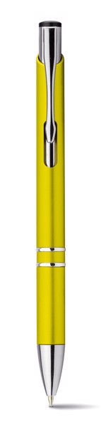 BETA PLASTIC. Kuličkové pero s kovovým klipem - Žlutá